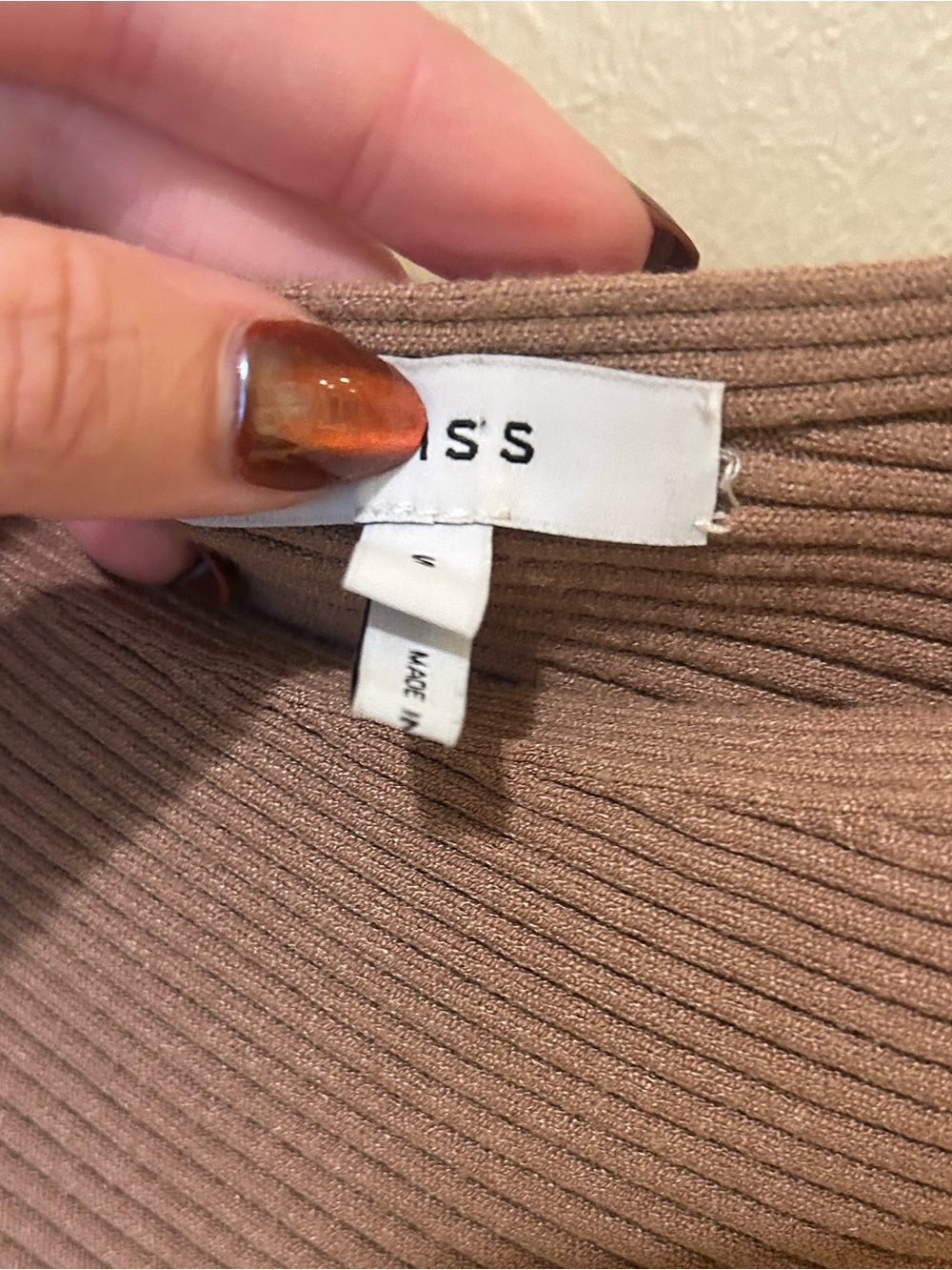 Reiss Women’s Lara Off-The-Shoulder Ribbed Midi Dress in Camel Size Small - Picture 4 of 9